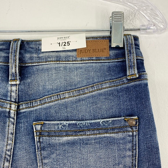Judy Blue Jeans 1/25 Straight High Waist Side Seam Detail‎ Split Cuff NWT - Picture 6 of 14